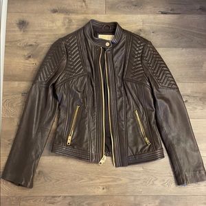 Michael Kors brown leather jacket